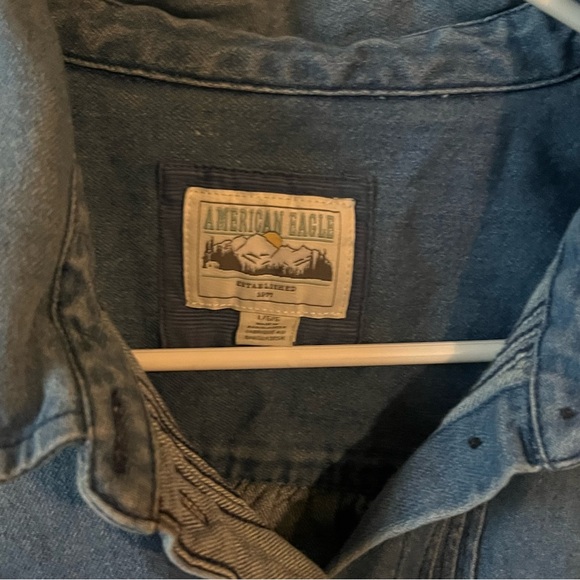 American Eagle long sleeve jean shirt size large - Picture 2 of 6